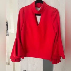 NWOT MILLY RED LONG SLEEVE TOP! SIZE 8!